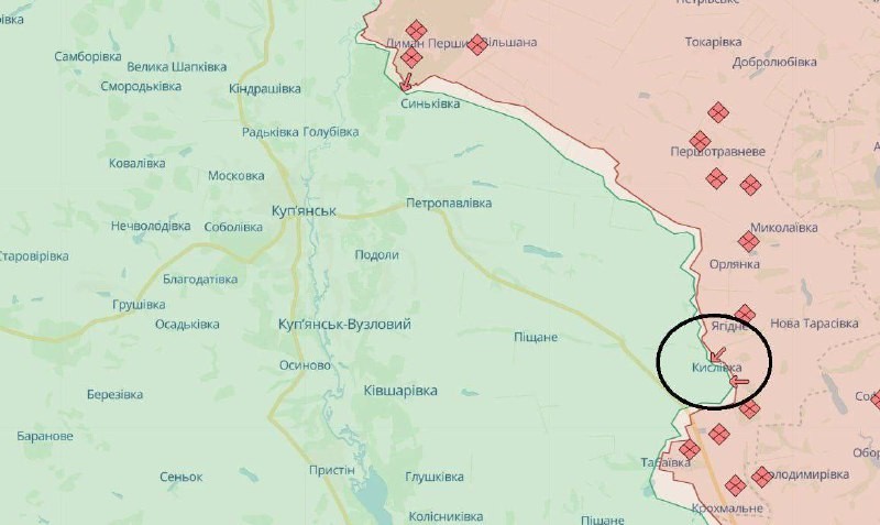 Украинские ресурсы сообщают о прорыве позиций ВСУ в нп Кисловка на Купянском...